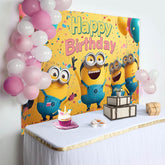 Lofaris Minions Happy Birthday Party Backdrop